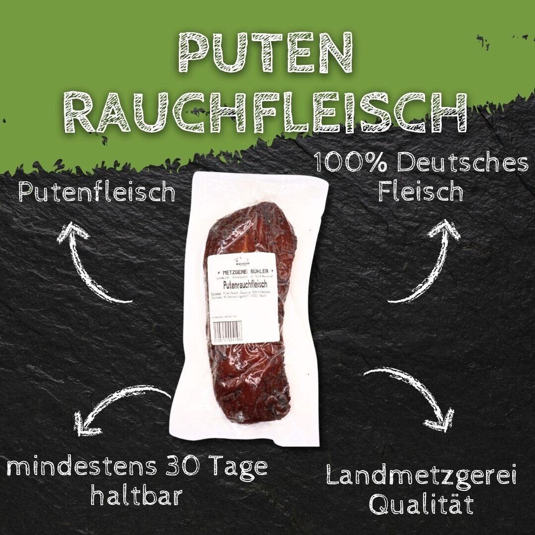Gerauchtes Putenfleisch Putenschinken Putenrauchfleisch 230g Stück vakuumiert