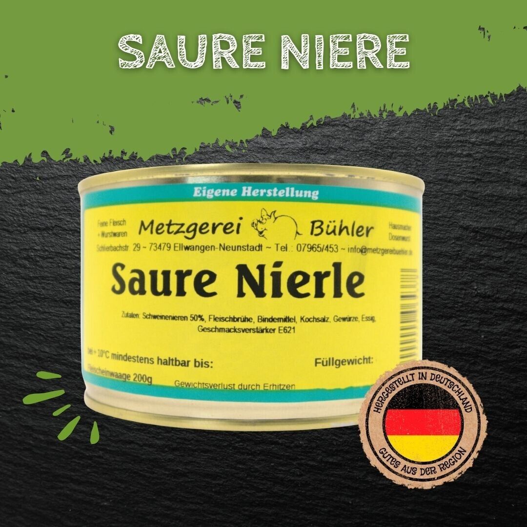 Saure Nieren in kräftiger Soße 400g Fertiggerichte in der Dose Fleischkonserve