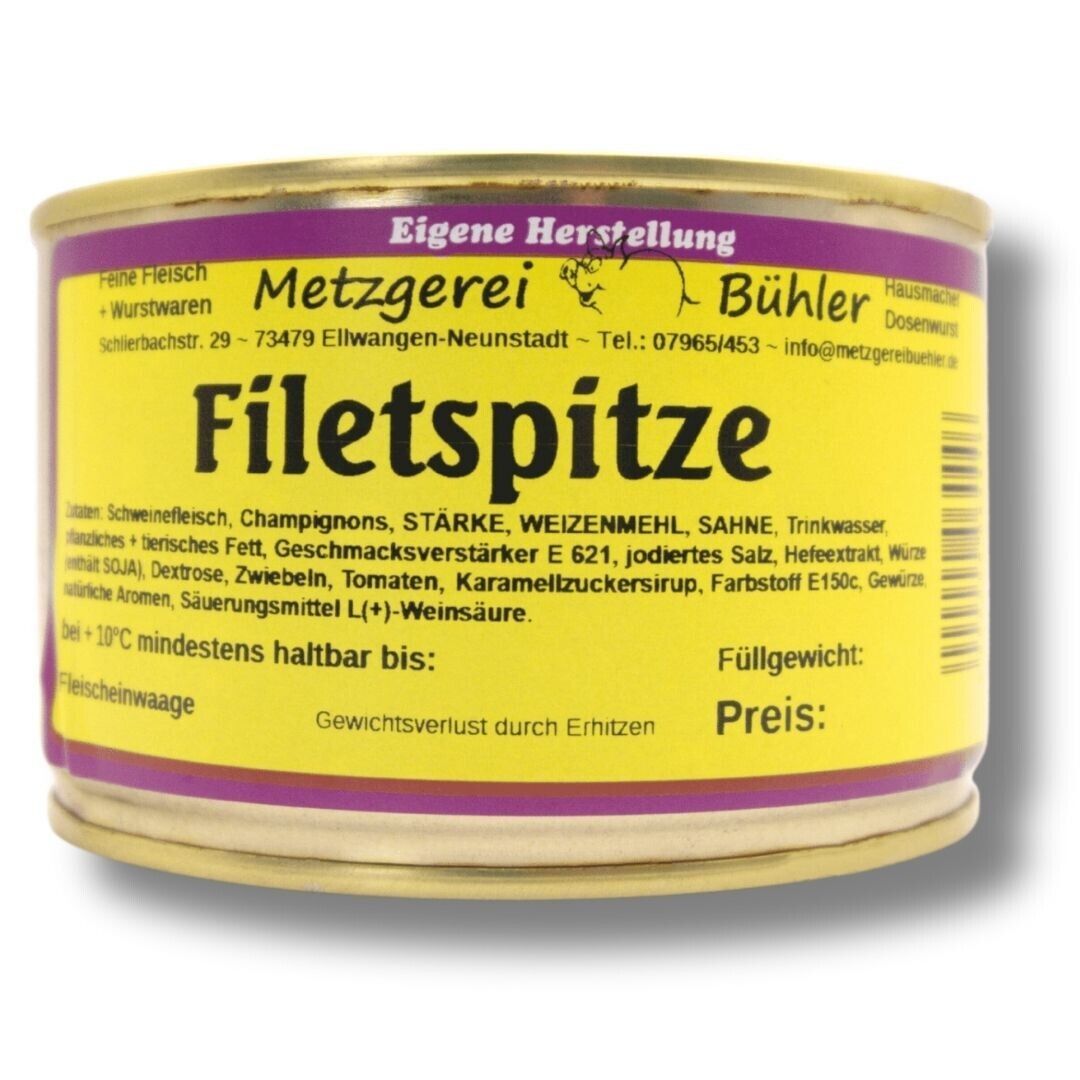 Filetspitzen in Champignon Sahne Sauce Hausmacher Fertiggericht  400g, 800g