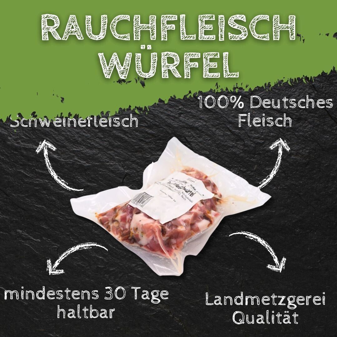 rauchfleisch aufbewahren Rauchfleisch geschnitten Schweinefleisch 250g Rauchfleischwürfel vom S – RegioLust