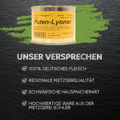 Puten Lyoner 190g Dosenwurst Wurstkonserve Metzgerei Bühler Putenfleisch Truthan