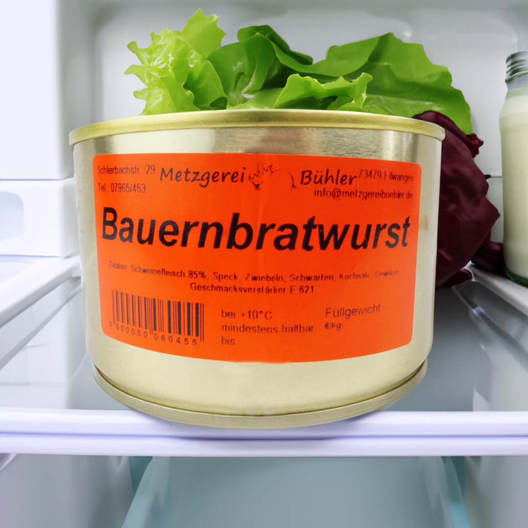 Brät / Bauernbratwurst Dosenwurst 120g-400g Wurstkonserve | Metzgerei Bühler