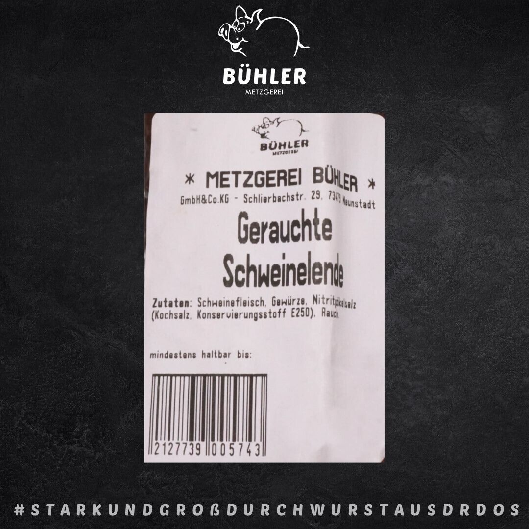 Geräucherte Schweinelende Schweinefilet Schweinelendchen 300g Stück vakuumiert