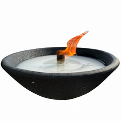 Schwabenfire große Outdoorkerze aus Terrakotta mit Dauerdocht Grau 100% handgemachte Kerze Made in Germany wetterfeste outdoor Kerzen