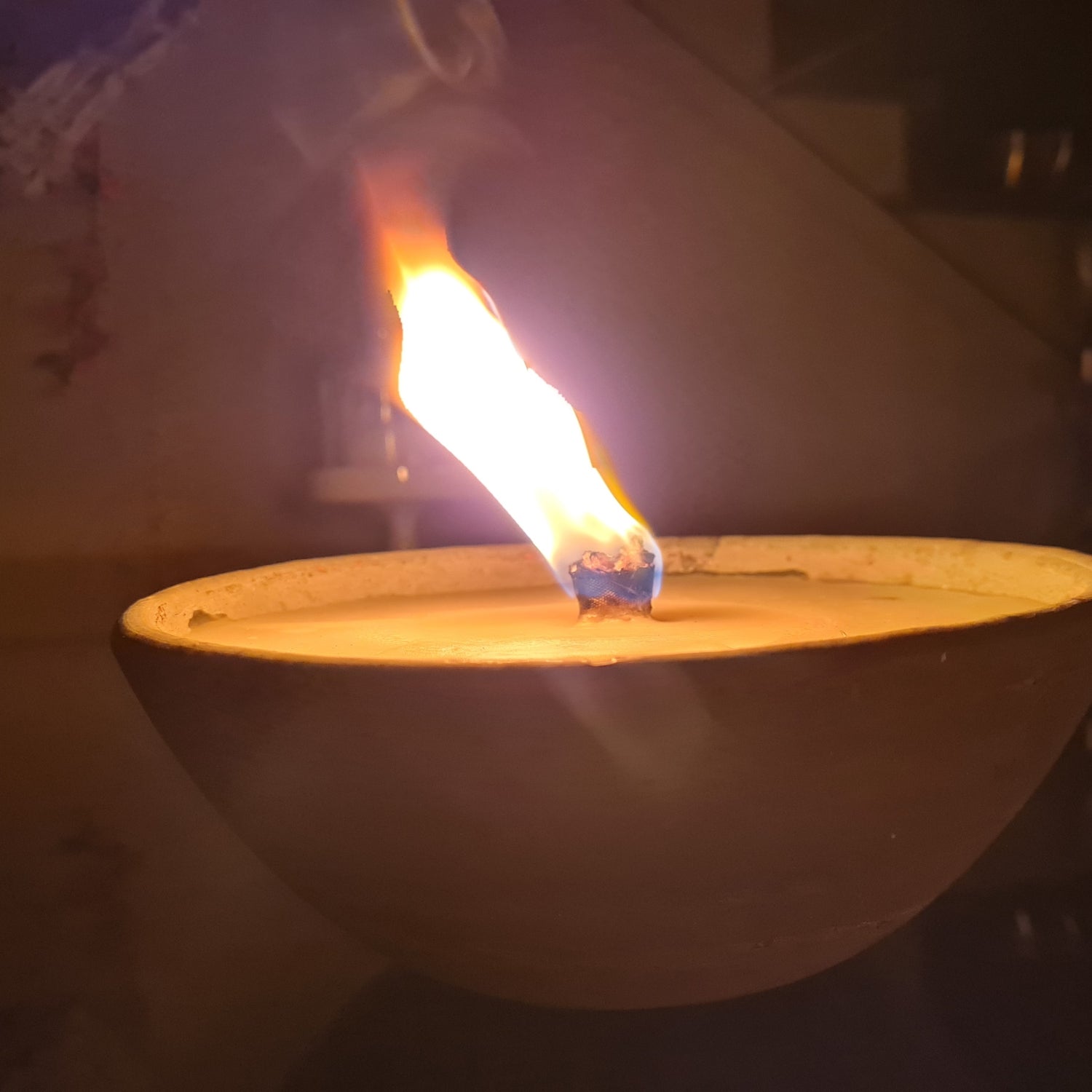 Schwabenfire Outdoorkerze aus Terrakotta mit Dauerdocht Grau 100% Handgemacht Made in Germany Wiederverwendbare Kerzendeko