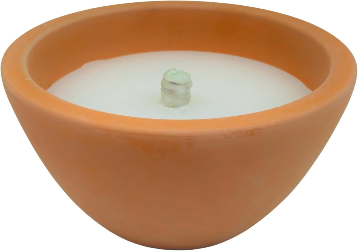 Schwabenfire Outdoor Kerze Terrakotta Natur 24cm mit Dauerdocht Wachsfresser