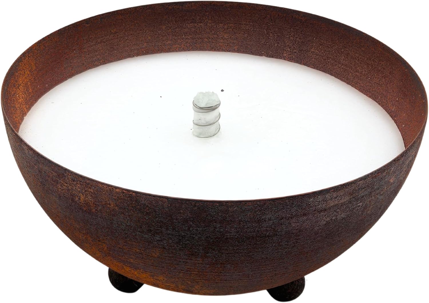 Schwabenfire Outdoor Kerze in Edelrost Schale mit Dauerdocht Wachsfresser