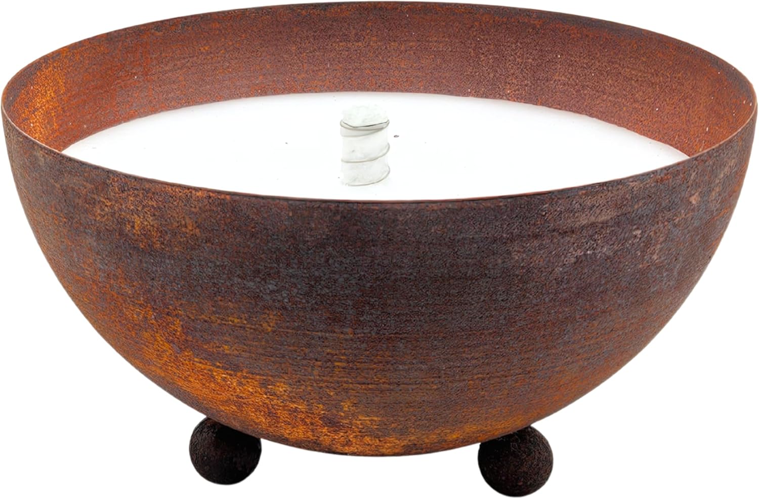 Schwabenfire Outdoor Kerze in Edelrost Schale mit Dauerdocht Wachsfresser